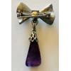 Small Bow with Amethyst Drop