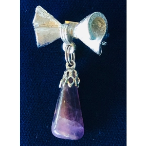 Small Bow with Amethyst Drop