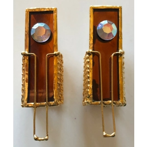 Vintage Andrea Pope Bronze Gold Earrings