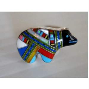 Inlay Zuni Bear Ring