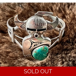 Kachina Turquoise & Sterling Silver Bracelet