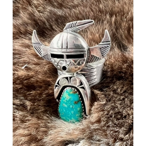 Kachina Turquoise & Sterling Silver Ring