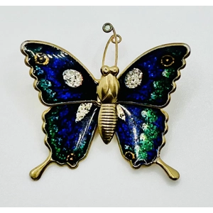 Blue & Green Butterfly Brooch