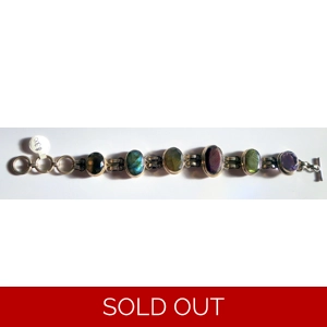 6 Stone Sterling Bracelet