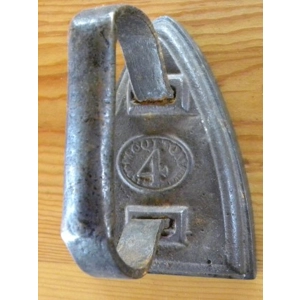 Antique Sad Iron W. Cotton 4 lb. Cast Iron with Hot Handle