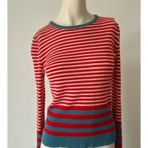 Hudson Bay Red, White & Blue Striped Knitted Long-Sleeved ..