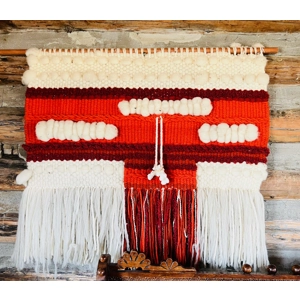 White, Orange, & Red Macrame