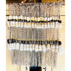 Brown, Yellow, & White Macrame