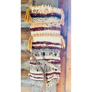 Yellow, White, Brown, & Black Macrame