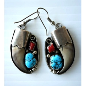Bear Claw Turquoise Earrings
