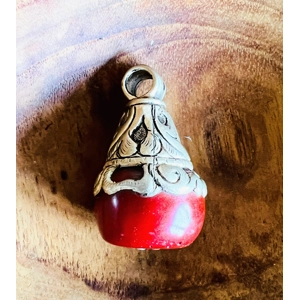 Tibetan Sterling Silver & Carnelian Pendant