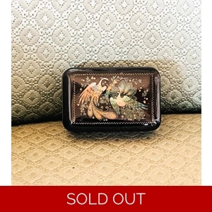 Small Black Music Bow with Peacocks