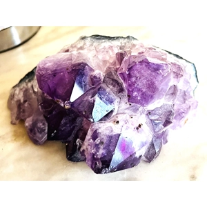 Amethyst with Dark Green Back