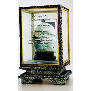 GM Menu with Asian Handpainted Egg on Stand