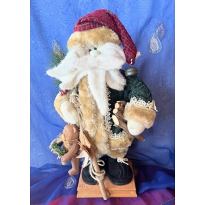 Santa Claus on Wooden Stand