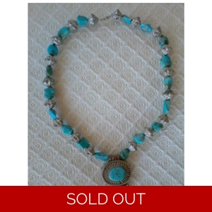 Tibetan Turquoise-Red Coral Sterling Necklace 1