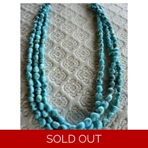 Turquoise Beaded 3 Strand Necklace