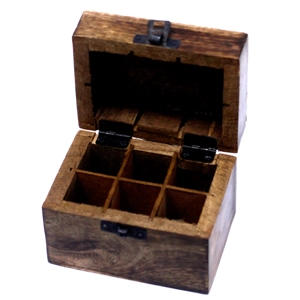 Aromatherapy Set - 6 Essential Oils and Hand Carved Box