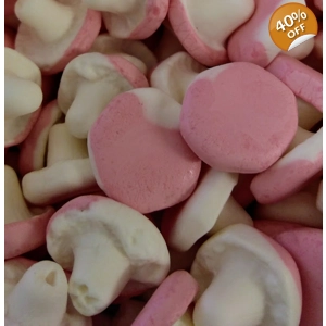 Malaco Foam Mushrooms - Original Pink and White Fruit Flavour Sweets