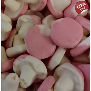 Malaco Foam Mushrooms - Original Pink and White Fruit Flavour Sweets
