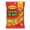 Sathers Sour Heads 85g Bag - American Chewy Candy Sweets