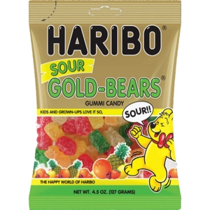 Haribo Sour Gold Bears - Gold-Bears Gummy Candy Sweets 127g Bag