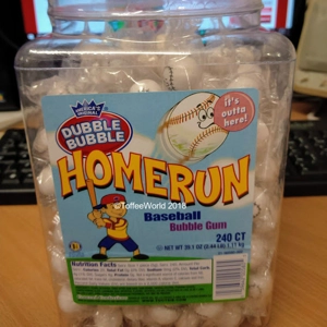 Home Run Baseball Bubble Gum - Dubble Bubble Home Run Bubblegum Balls