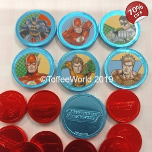 Justice League Milk Chocolate Coins - 75g Nett Bag
