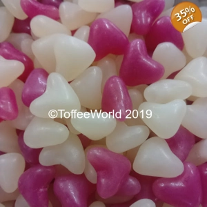 Barratt Pink and White Hearts - Love Heart Jelly Beans Candy Sweets