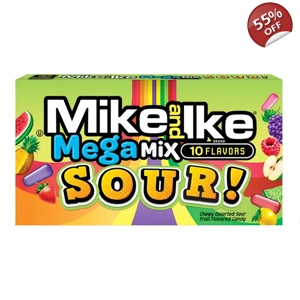 Mike and Ike Sour Mega Mix Theatre Box 141g - Chewy Fruit Candies