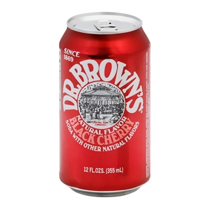 Dr. Brown's Black Cherry Soda - Natural Flavour Soft Drink - 355ml Can