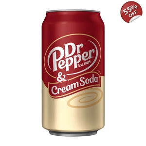 Dr Pepper & Cream Soda - 355ml Can - American Soft Drink