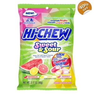 Hi-Chew Sweet & Sour Mix 90g Bag - Fruity Chewy Candy Sweets