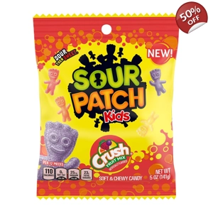 Sour Patch Kids Crush Fruit Mix - 141g Bag Soft Chewy Candy