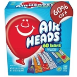 Airheads Candy Bars - 60 Assorted Flavour Chew Bar Pack - 936g Big Box