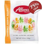Albanese Sherbet Gummi Bears 100g Bag - Jelly Gummy Teddy Bear Sweets