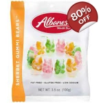 Albanese Sherbet Gummi Bears 100g Bag - Jelly Gummy Teddy Bear Sweets