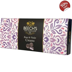 Beech's Dark Chocolate Rose & Violet Fondant Creams - 140g Beechs Box
