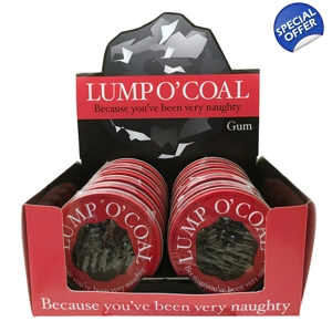 Boston America Lump O’Coal Naughty Gum Bubblegum Coal Candy Tin 28.3g