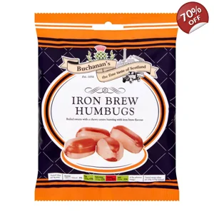 Buchanan's Iron Brew Humbugs - 180g Bag - Buchanans Scottish Sweets