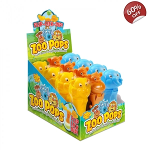 Candy Castle Crew Zoo Pops - Fruit Flavour Candy Pop and Sherbet - 20g