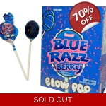 Charms Blue Razz Berry Blow Pop -Lollipop with Bubble Gum Centre 18.4g