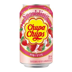 Chupa Chups Strawberry Soda Soft Sparkling Drink - 345ml Can