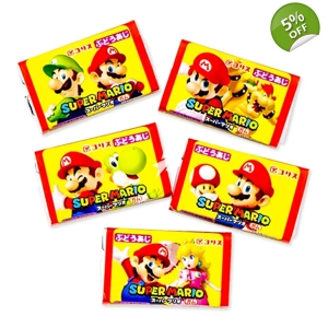 Coris Super Mario Grape Chewing Gum Japanese Bubble-Gum - 6g Piece x 5