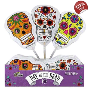 Day of the Dead Pop - Fruit Candy skull-shaped Lollipop 113g
