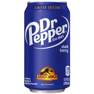 Dr Pepper Dark Berry Limited Edition Blue Soft Drink - 355ml Soda Can