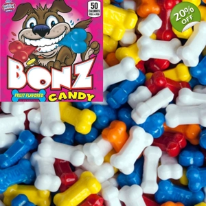 Dubble Bubble Bonz Fruit Flavoured Candy - Hard Bone Shaped Candies
