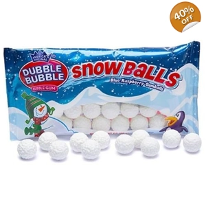 Dubble Bubble Bubblegum Snowballs - Blue Raspberry Gum Balls -65g Pack