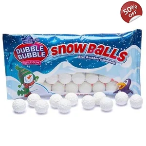 Dubble Bubble Bubblegum Snowballs - Blue Raspberry Gum Balls -65g Pack