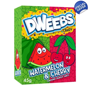 DWEEBS - Watermelon & Cherry Crunchy Candy Sweets - 45g Box